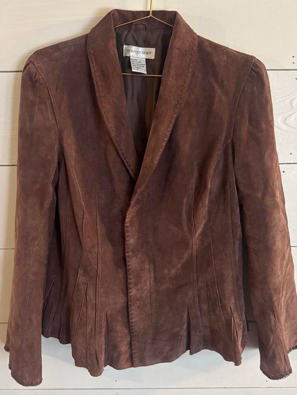 Newport News Brown Leather Suede Jacket